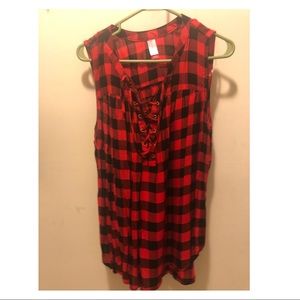 Cute loose fit buffalo check top